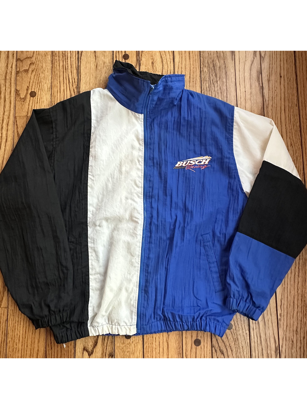 Vintage 90s Hartwell Busch Racing Colorblock Windbreaker Jacket